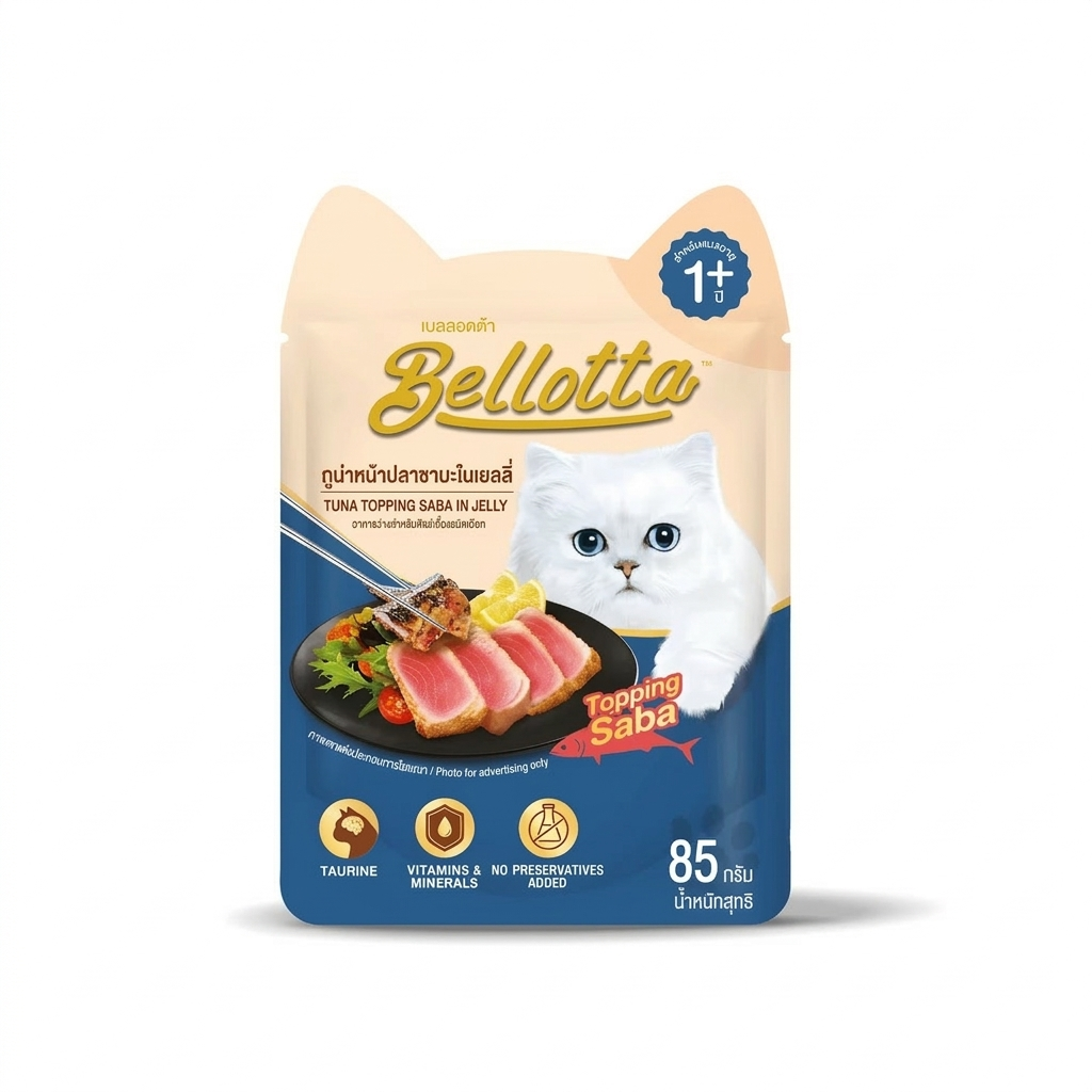 Bellotta Adult Pouch Tuna Topping Saba in Jelly 85gm