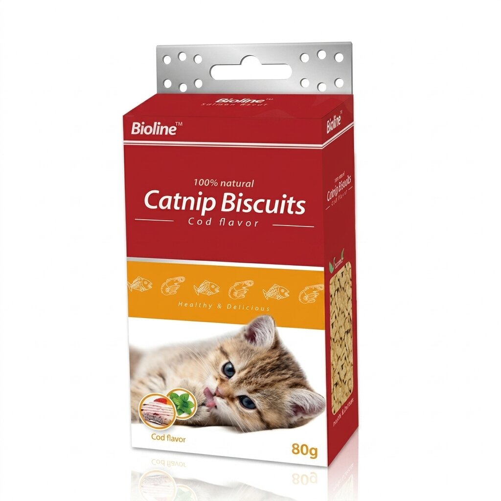 Bioline Catnip Biscuits Cod Flavor 80g