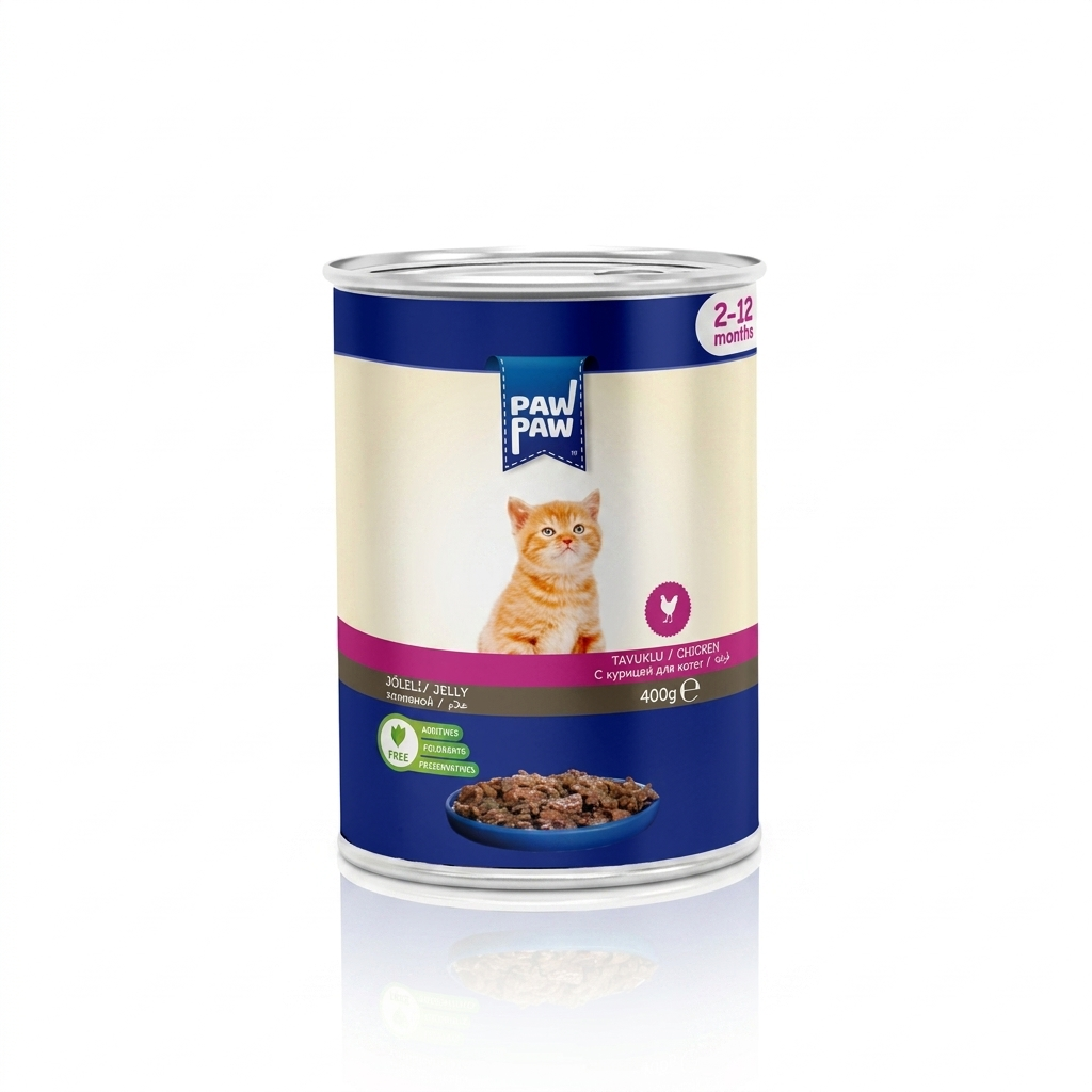 Paw Paw Kitten Can Food Chicken in Jelly 400g