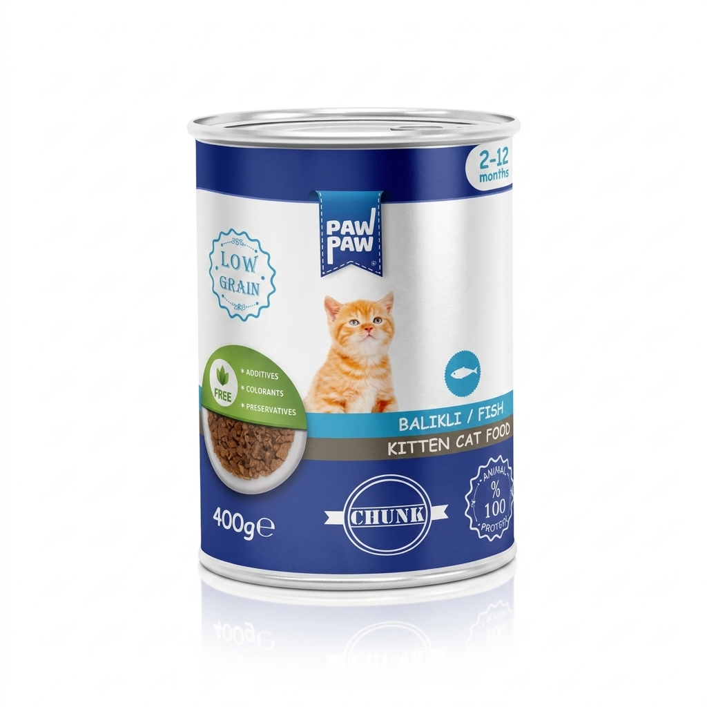 Paw Paw Kitten Can Food Fish 400gm