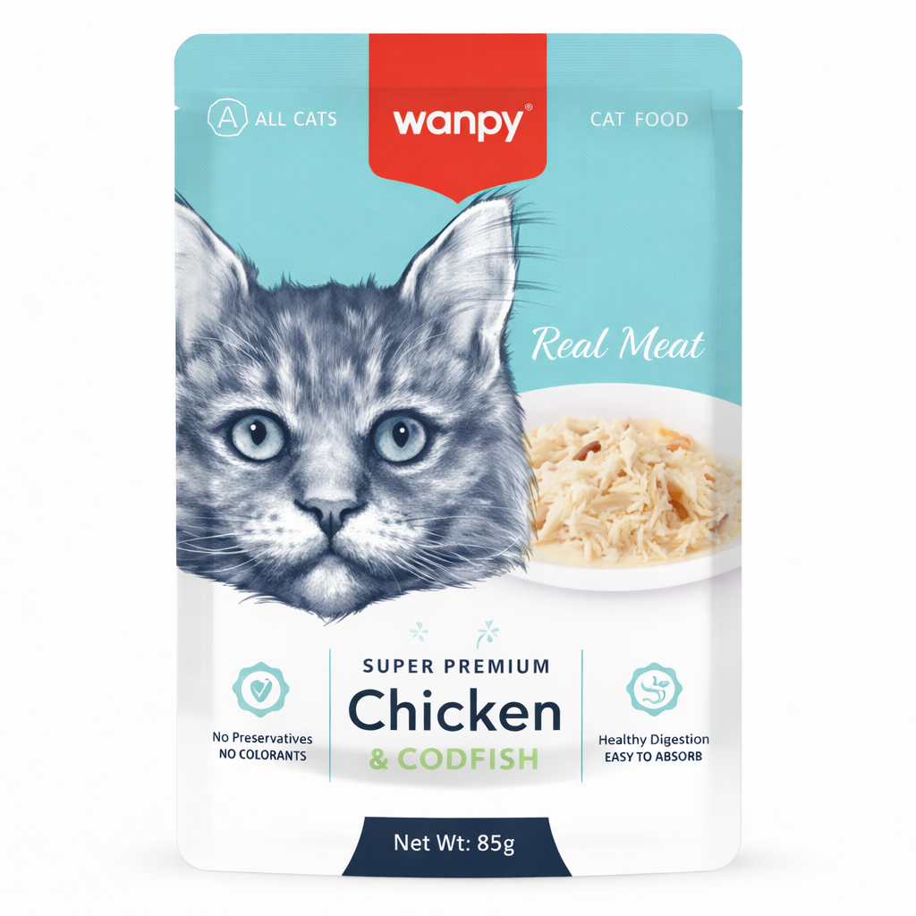 Wanpy Super Premium Pouch Chicken and COD 85g